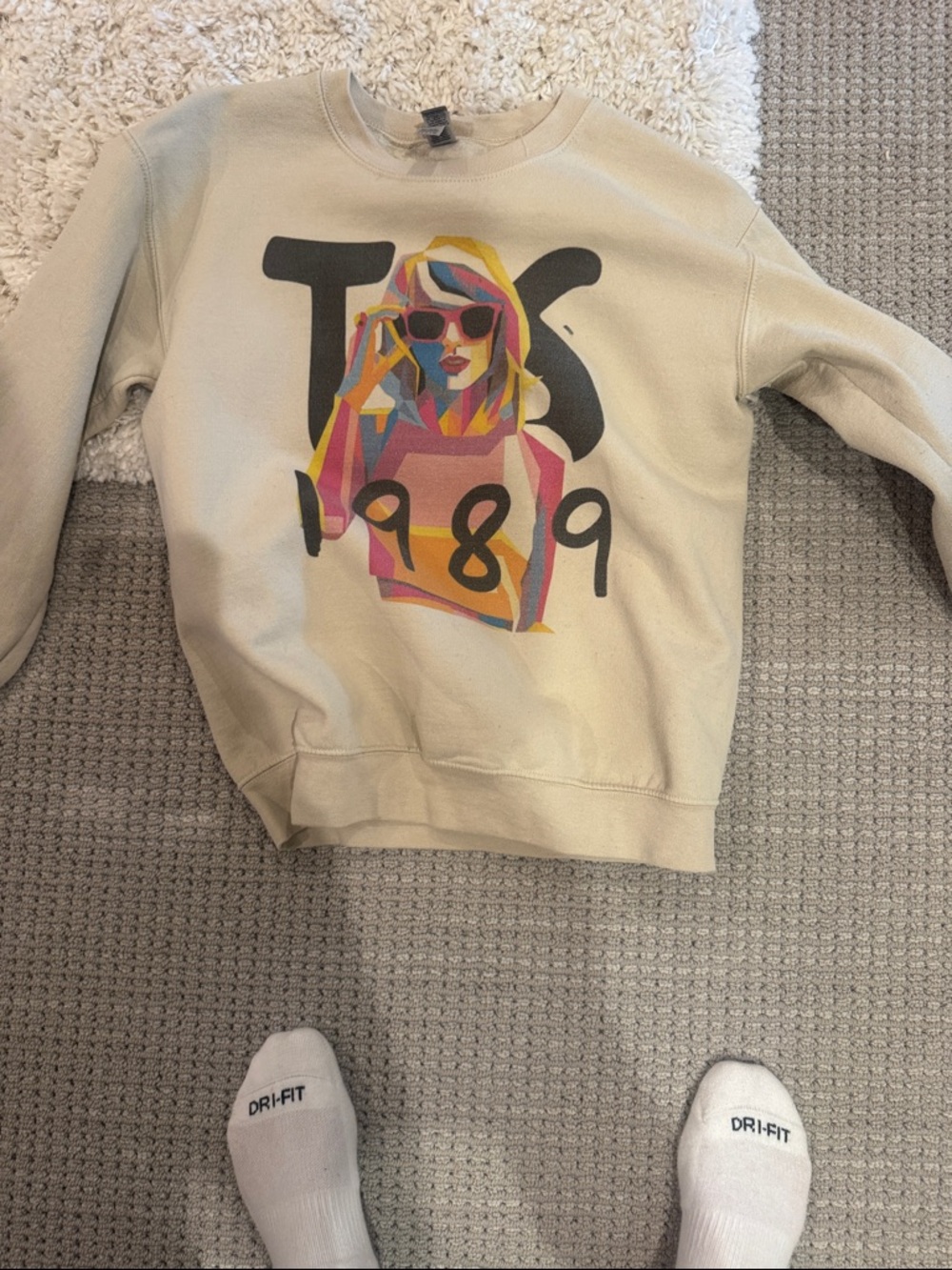 1989 Graphic Sweatshirt - Cream with Multicolor Print